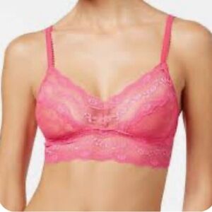Vibrant Pink Lace Wireless Bra with Soft Cups